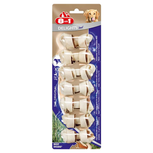 8in1 Delights Beef Kauknochen XS