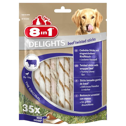 8in1 Delights Beef Twisted Sticks 35 Stück