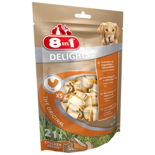 8in1 Delights Kauknochen XS Beutel - 21 Stück