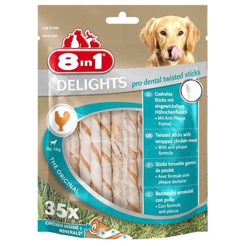8in1 Delights Pro Dental Twisted Sticks 35 Stück