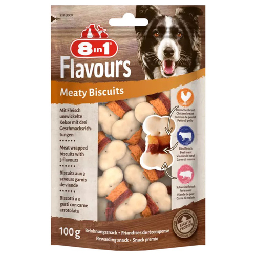 8in1 Flavours Meaty Biscuits 100 g