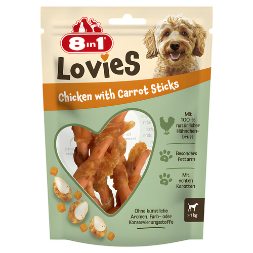 8in1 Lovies Chicken & Carrot Sticks 80 g