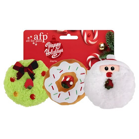AFP Hundespielzeug Happy Holidays HoHoHo Donuts 3er Pack