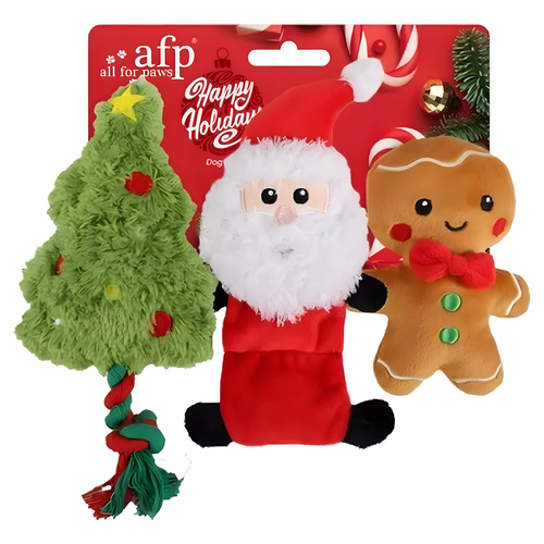 AFP Hundespielzeug Happy Holidays HoHoHo Weihnachten 3er Pack