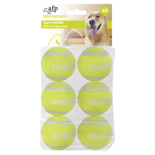 AFP Interactive Hundespielzeug Tennis Bälle - 6er Pack