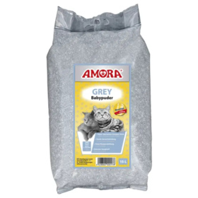 Abbildung AMORA Katzenstreu Grey Compact Babypuder 14 kg