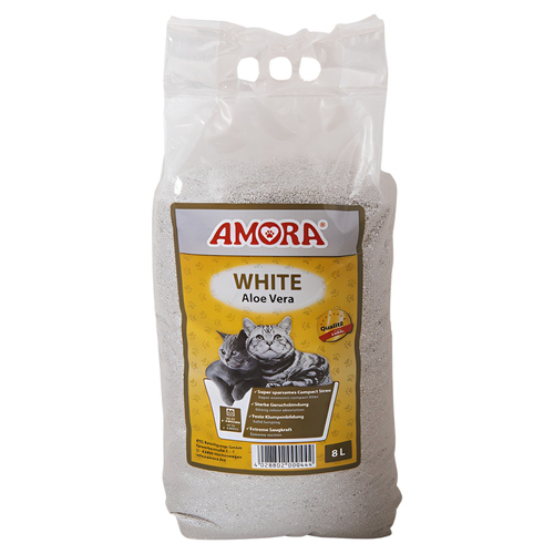 AMORA Katzenstreu White Compact Aloe Vera 8 l