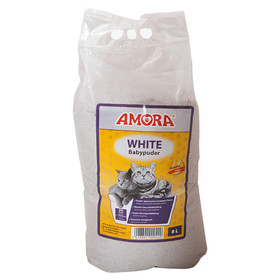 Abbildung AMORA Katzenstreu White Compact mit Babypuder 8 l