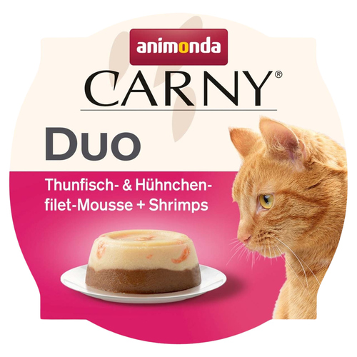 Produktbild von Animonda Carny Adult Duo Thunfischfilet & Hühnchenfilet Mousse - 24 x 70 g