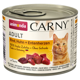 Abbildung Animonda Carny Adult Rind, Huhn + Entenherzen 200 g - 6 Stck