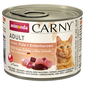 Abbildung Animonda Carny Adult mit Huhn & Pute & Entenherzen 200 g - 6 Stck