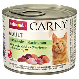 Abbildung Animonda Carny Adult mit Huhn & Pute & Kaninchen 200 g - 6 Stck