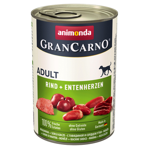 Animonda GranCarno Adult Rind + Entenherzen 400 g - 6 Stück