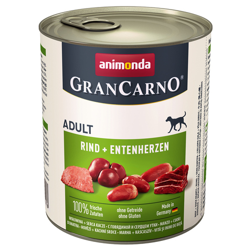 Animonda GranCarno Adult Rind + Entenherzen 800 g - 6 Stück
