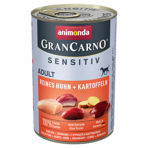 Animonda GranCarno Adult Sensitive reines Huhn + Kartoffeln 400 g - 6 Stück