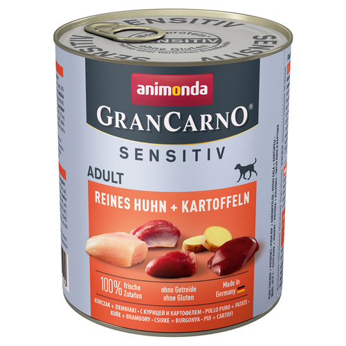 Animonda GranCarno Adult Sensitive reines Huhn + Kartoffeln 800 g - 6 Stück