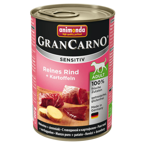 Animonda GranCarno Adult Sensitive reines Rind + Kartoffeln 400 g - 6 Stück