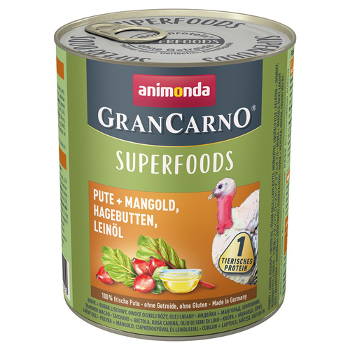Animonda GranCarno Adult Superfood mit Pute & Mangold 800 g - 6 Stück