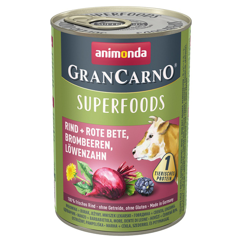Animonda GranCarno Adult Superfood mit Rind & Rote Beete 400 g - 6 Stück