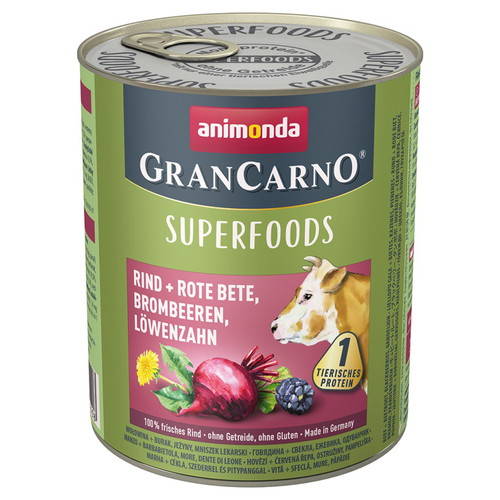 Animonda GranCarno Adult Superfood mit Rind & Rote Beete 800 g - 6 Stück