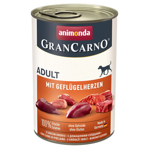 Animonda GranCarno Adult mit Geflügelherzen 400 g - 6 Stück