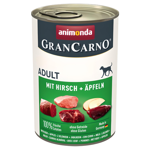Animonda GranCarno Adult mit Hirsch + Äpfeln 400 g - 6 Stück