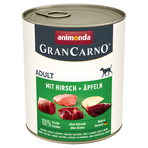 Animonda GranCarno Adult mit Hirsch + Äpfeln 800 g - 6 Stück