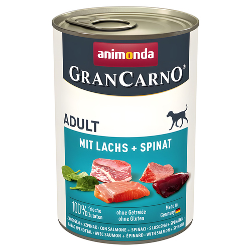 Animonda GranCarno Adult mit Lachs + Spinat 400 g - 6 Stück