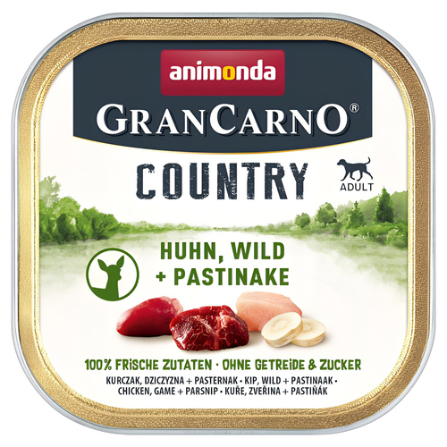 Animonda GranCarno Country Adult mit Huhn, Wild & Pastinake 150 g - 22 Stück