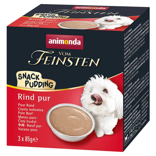 Animonda Multipack vom Feinsten SnackPudding Rind pur 3 x 85 g für Hunde