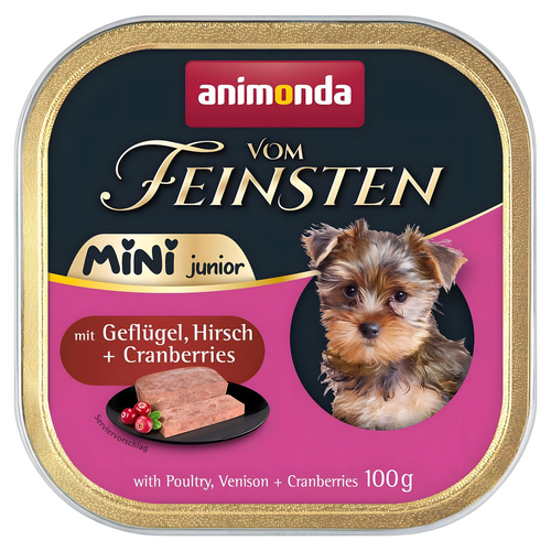 Animonda vom Feinsten Mini Junior mit Geflügel, Hirsch & Cranberrys 100 g - 32 Stück