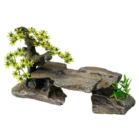 Abbildung Aqua Della Aquariumdekoration Bonsai Stein grau