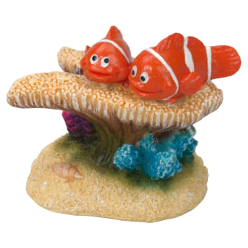 Aqua Della Aquariumdekoration Clownfisch mit Koralle