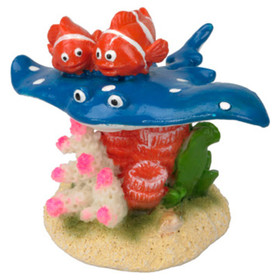 Abbildung Aqua Della Aquariumdekoration Clownfisch mit Rochen