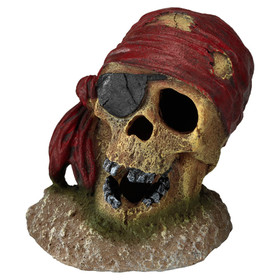 Abbildung Aqua Della Aquariumdekoration Piraten-Totenkopf mit Augenklappe