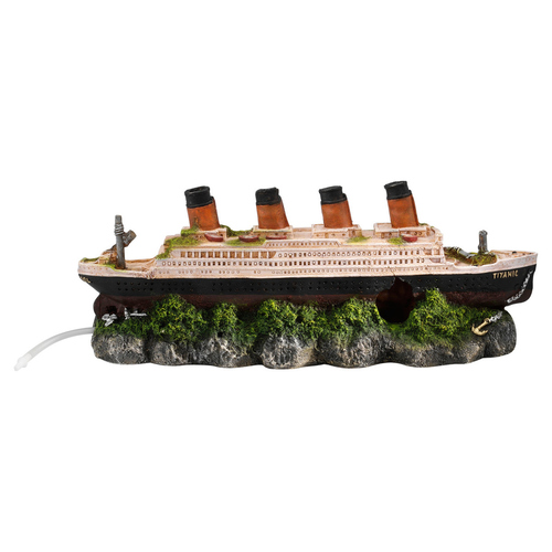 Aqua Della Aquariumdekoration Schiffswrack Titanic mit Ausströmer