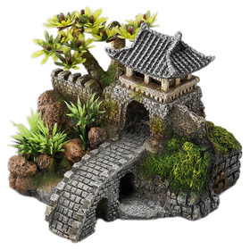 Abbildung Aqua Della Aquariumdekoration Turm mit Brcke