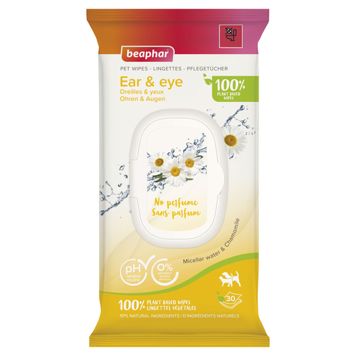 Beaphar Pflegetücher Ohren & Augen für Hunde - 30 Stück