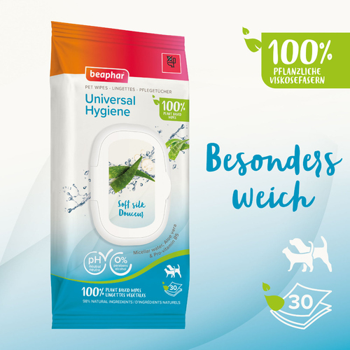 weitere Abbildung Beaphar Pflegetcher Universal Hygiene fr Katzen - 30 Stck