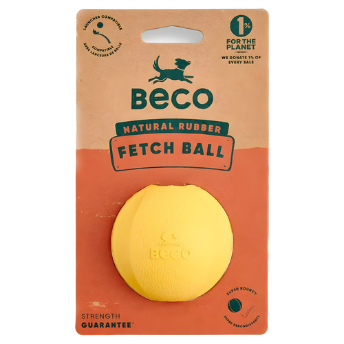 Beco Hundespielzeug Natural Rubber Fetch Ball gelb