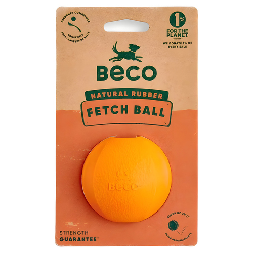 Beco Hundespielzeug Natural Rubber Fetch Ball orange