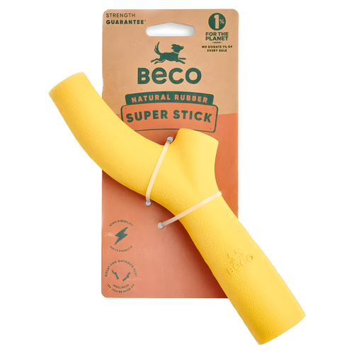 Beco Hundespielzeug Natural Rubber Super Stick gelb