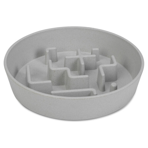 Beeztees Anti-Schlingnapf Nom grau für Hunde, Maße: 18 x 18 x 5 cm