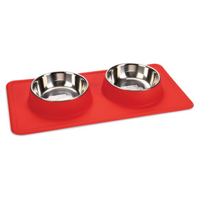 Abbildung Beeztees Dinner Set Silikon Inox Dex rot