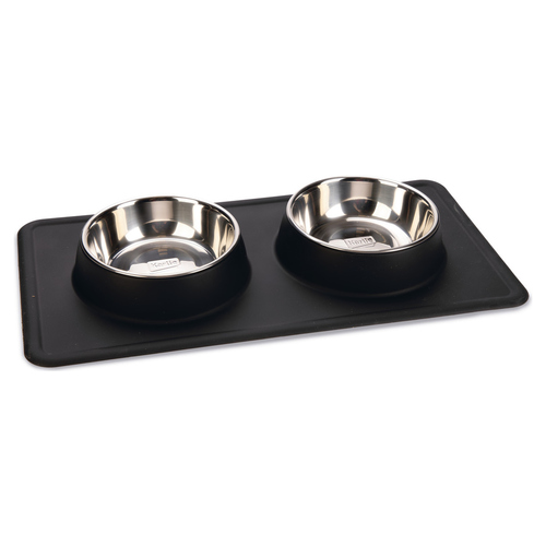 Beeztees Dinner Set Silikon Inox Dex schwarz