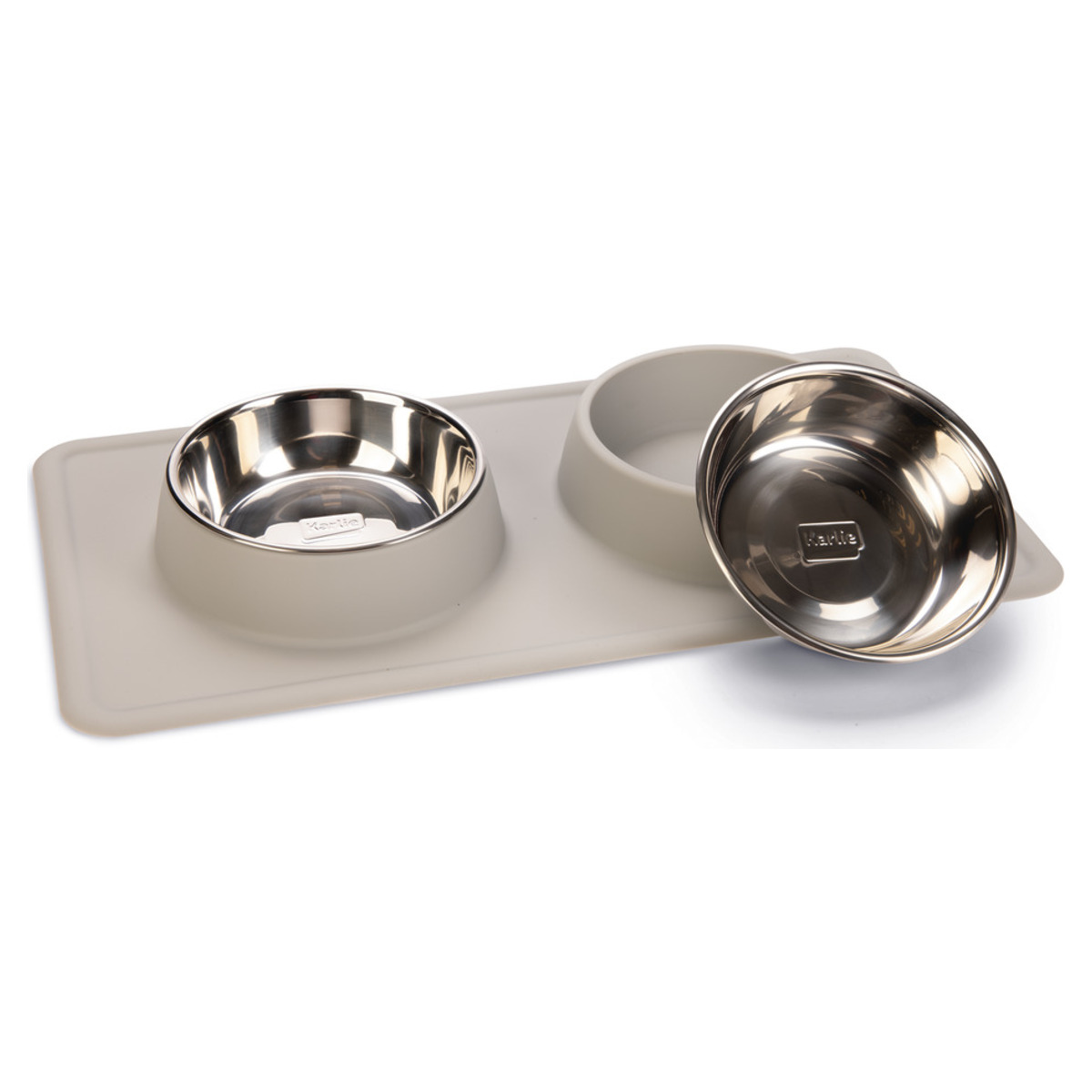 Beeztees Dinner Set Dex Weiß | Doppel Napf für Hunde