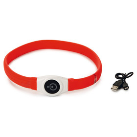 Abbildung Beeztees Hundehalsband Safety Gear Glowy USB, breit rot