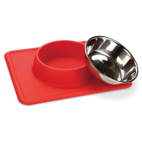 weitere Abbildung Beeztees Hundenapf Silikon Inox Dex rot