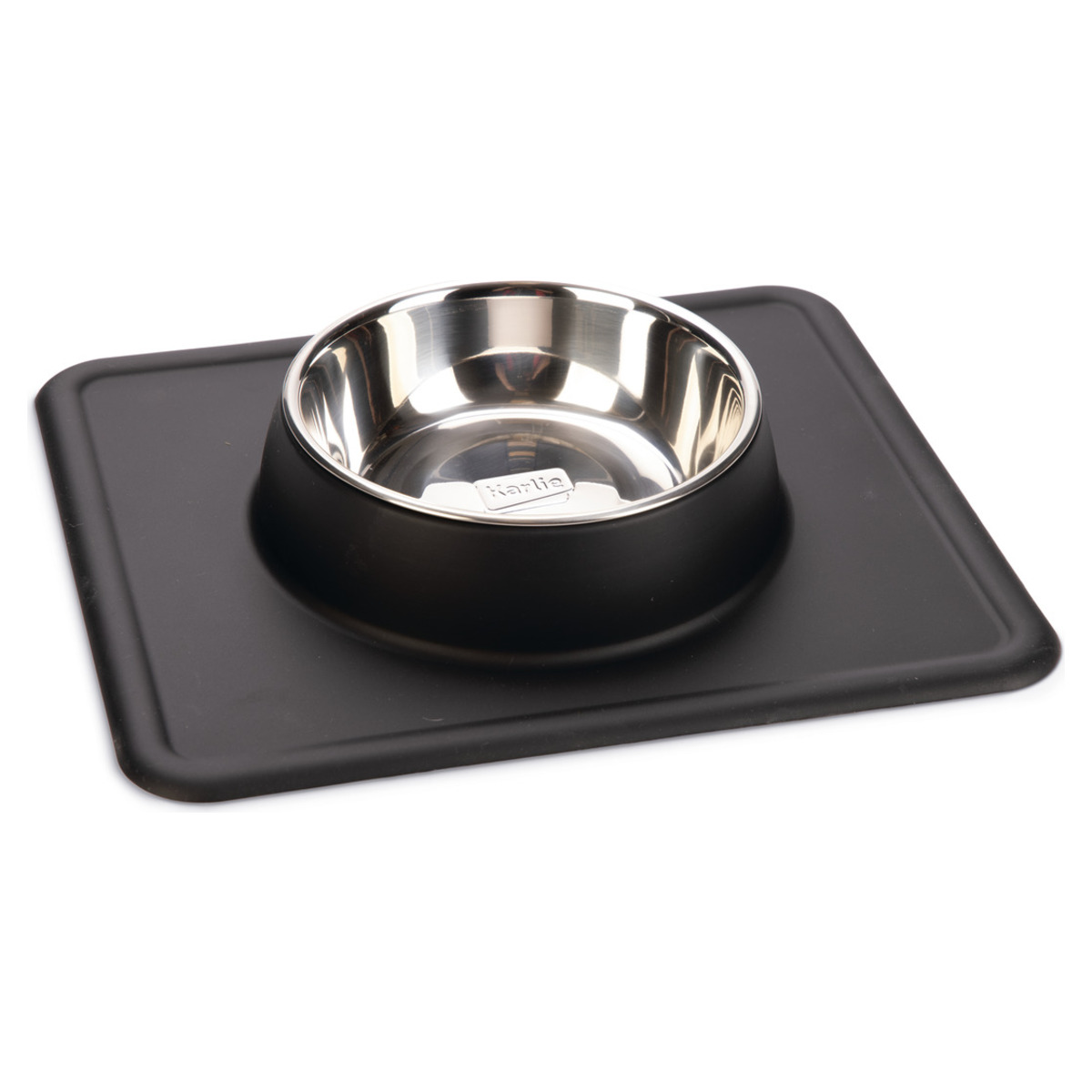 Beeztees Hundenapf Silikon Inox Dex Schwarz | Anti-Rutsch