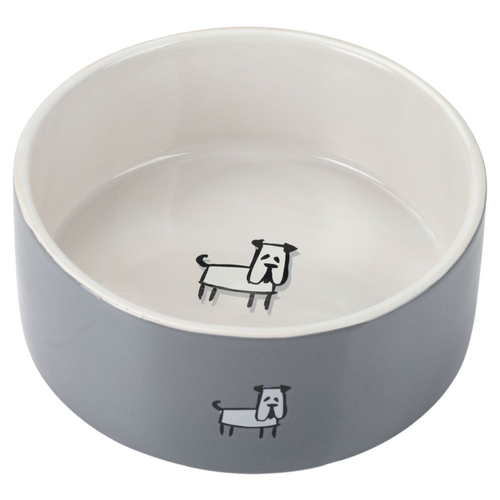 Beeztees Hundennapf Lou Keramik grau